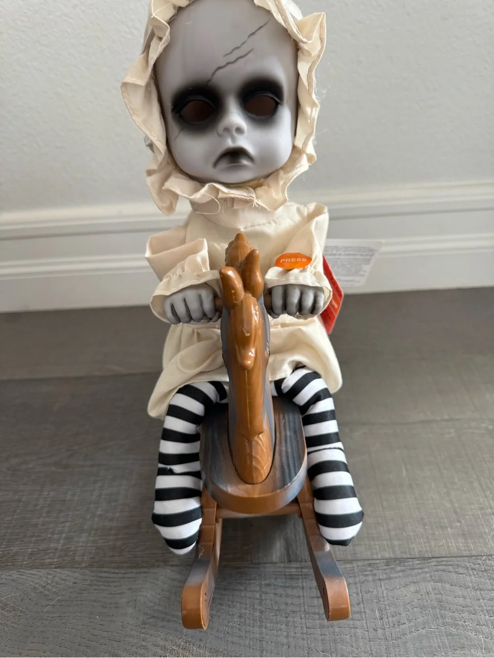 NWT Spooky Village Creepy Rocking Horse Baby: Plays Ring Around the Rosie